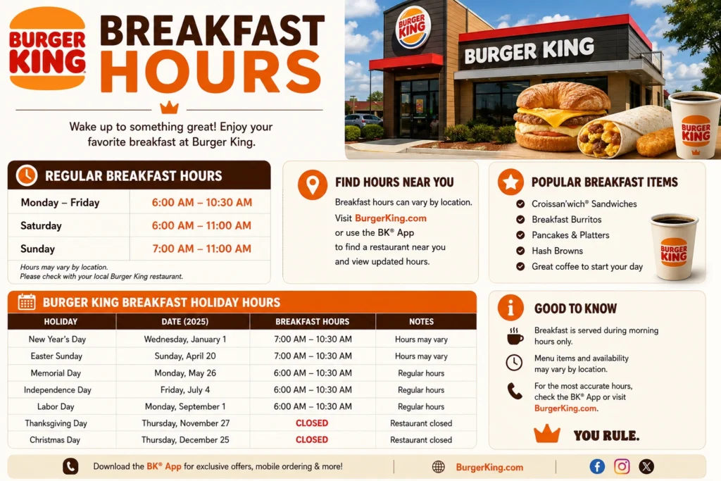Burger King Breakfast Hours