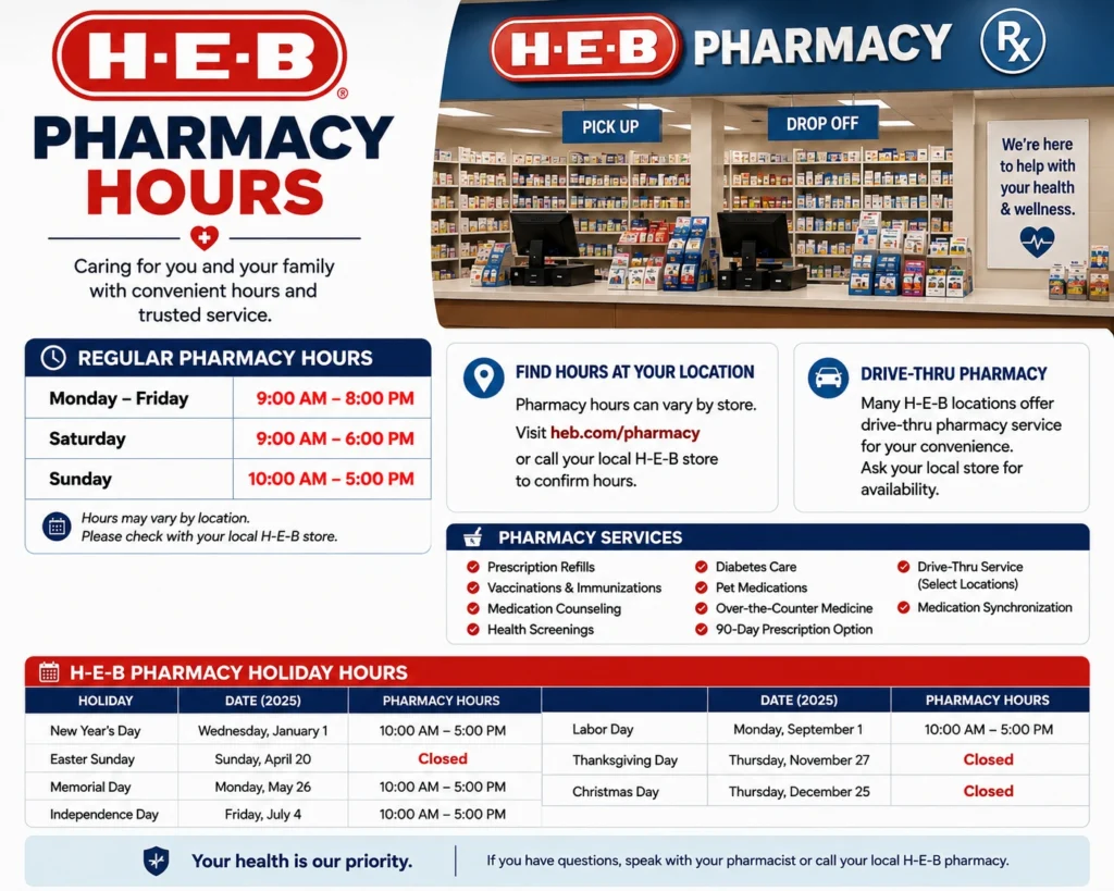 H-E-B Pharmacy Hours