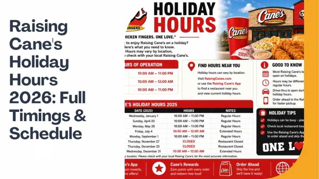 Raising Cane’s Holiday Hours